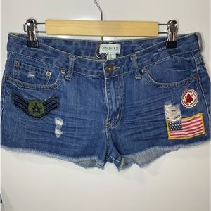 Forever 21 patchwork denim cutoff shorts size 27
